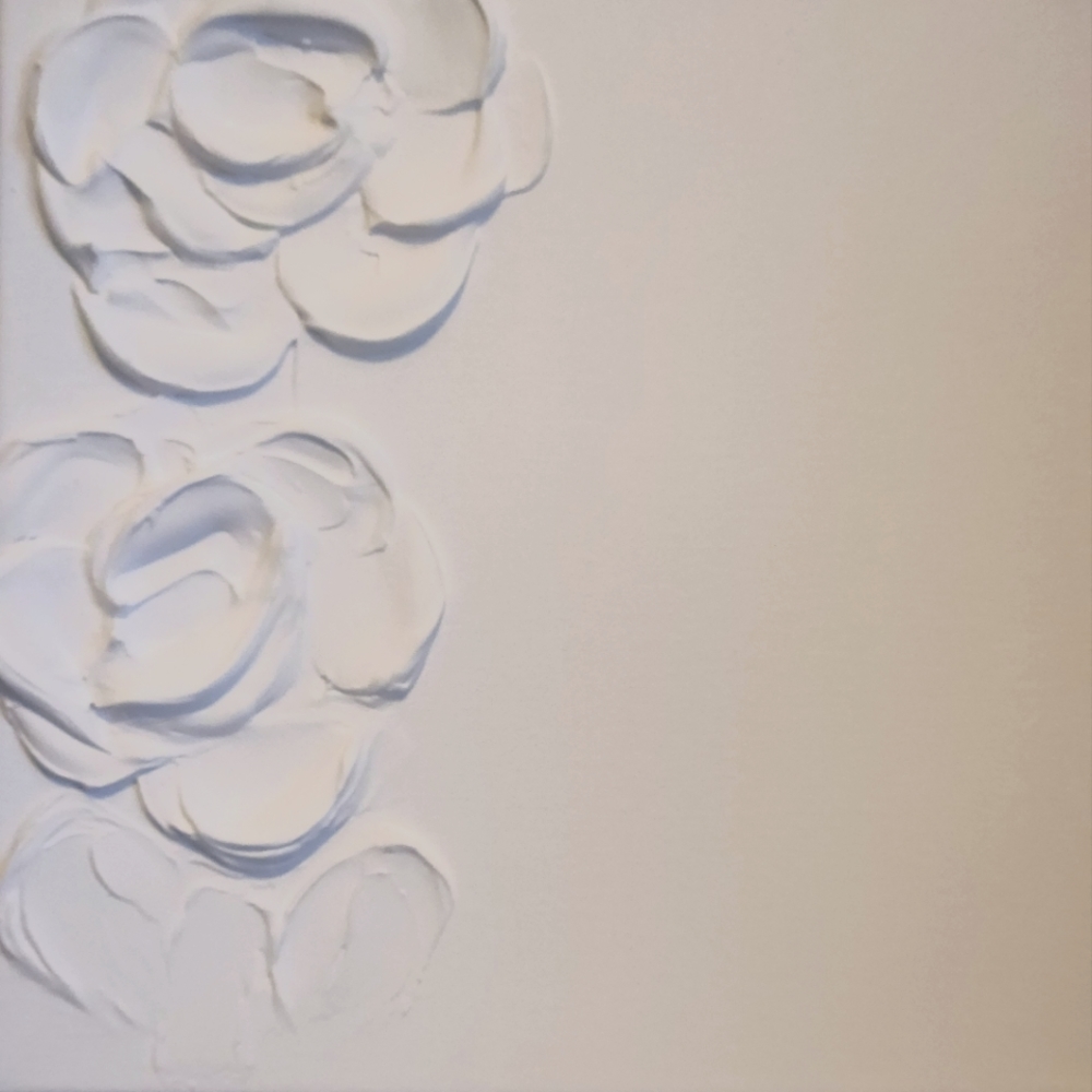 10 x 10  White sculpted canvas painting